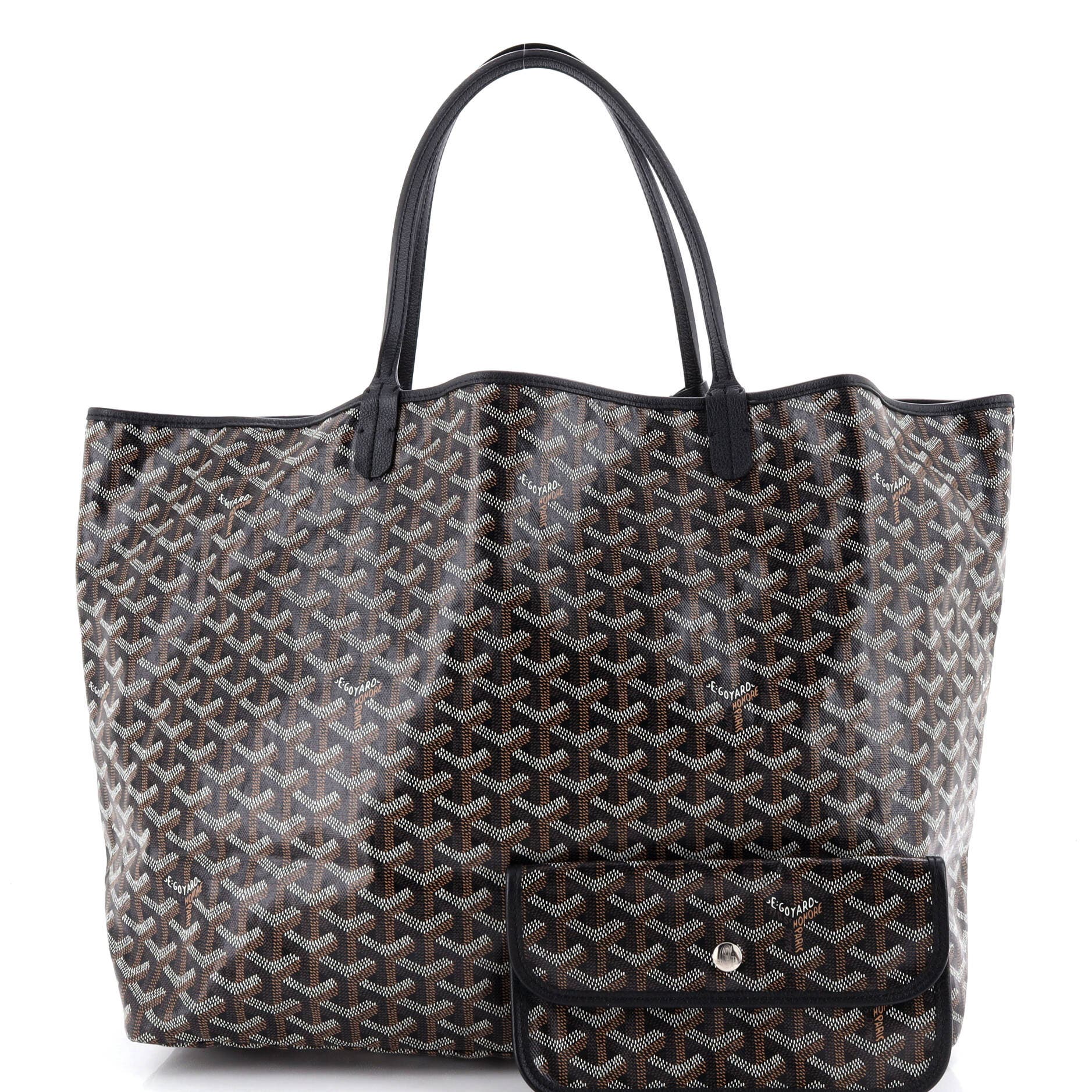 Pre-Owned Goyard Saint Louis Tote Coated Canvas GM, Alternate, color, Black