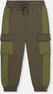 Deux par Deux Fleece Bi-Material Quilted Cargo Pocket Sweatpants