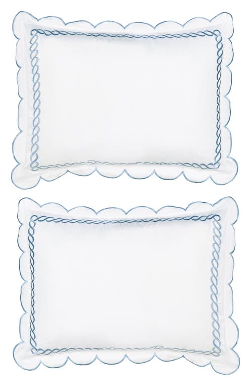 Melange Home Scallop Rope Duvet & Sham Set In White/blue
