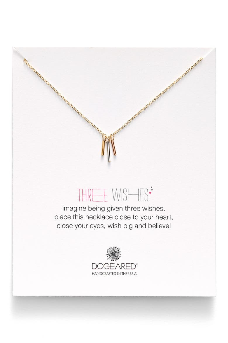 'Three Wishes' Cluster Pendant Necklace, Main, color, MIXED METAL