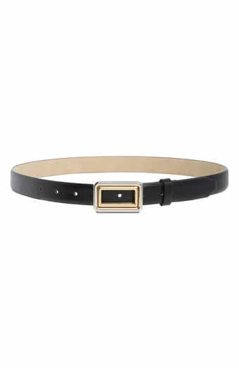 Steve Madden Two-Tone Buckle Textured Faux Leather Belt