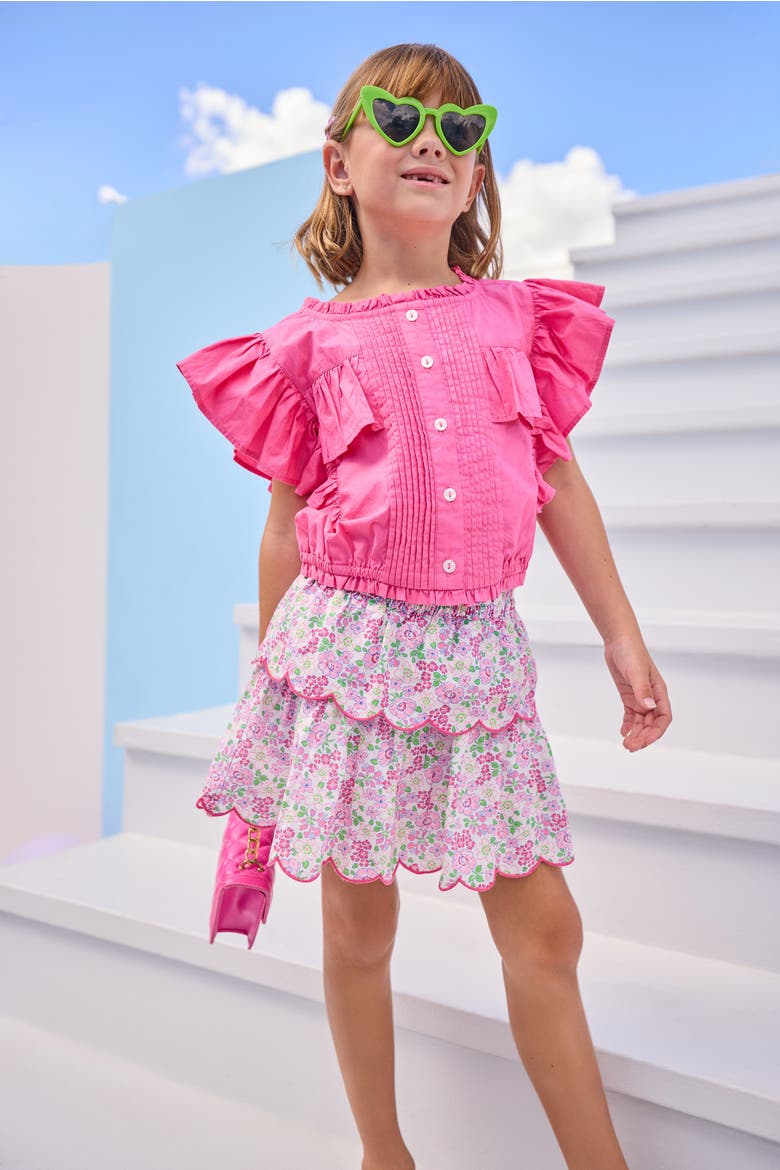 Kids' Floral Tiered Skort, Alternate, color, Bellavista Blooms