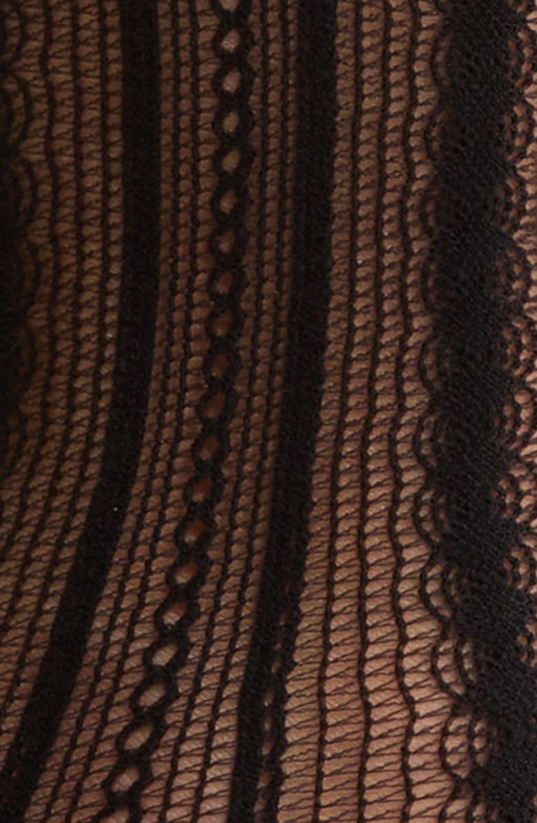 Nordstrom Sheer Lace Quarter Socks, Alternate, color, Black