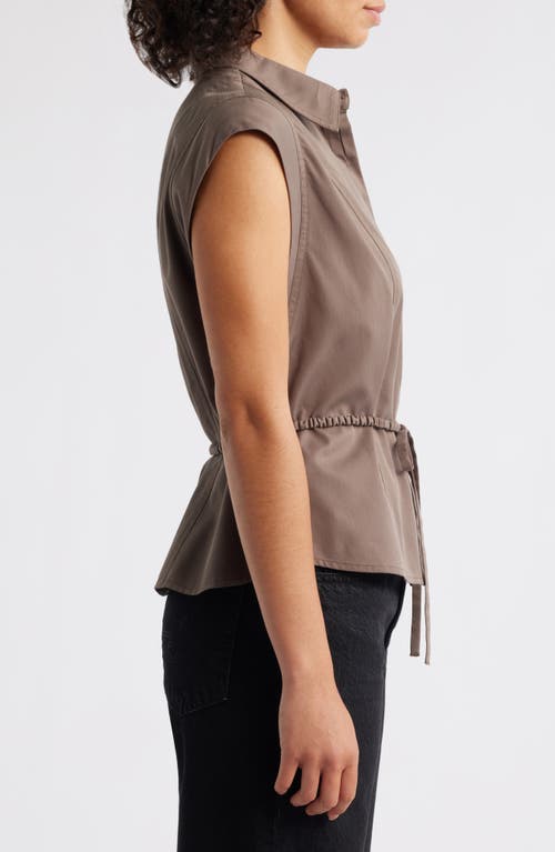 Wit & Wisdom Cap Sleeve Peplum Top In Brown