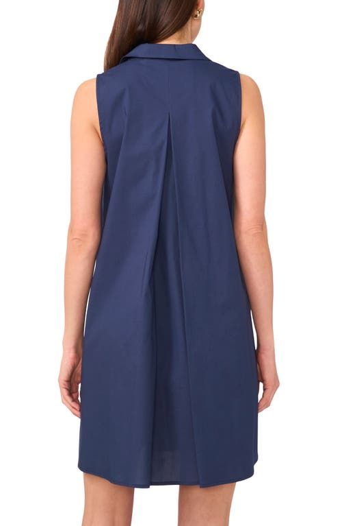 1.state Collared Sleeveless Cotton Minidress In Blue