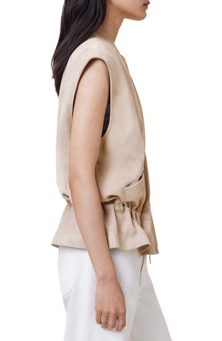 AllSaints Sofi Suede Bomber Vest, Alternate, color, 