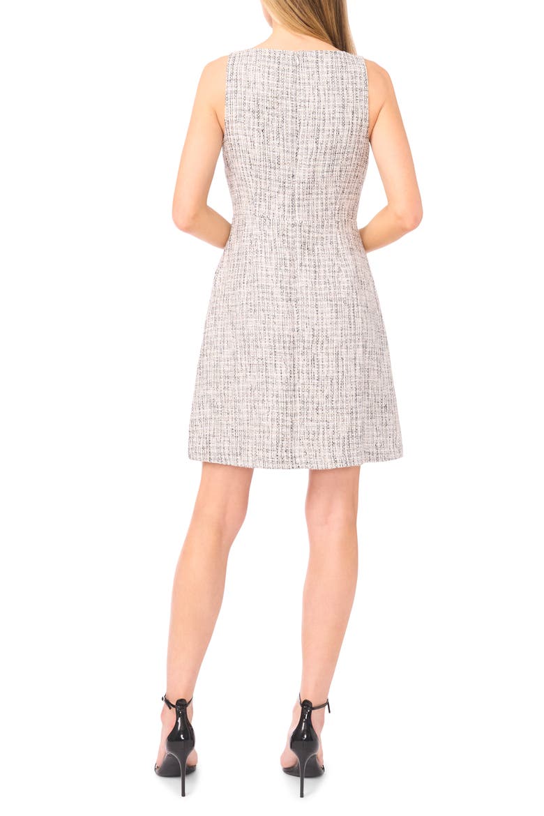 Sleeveless A-Line Tweed Dress, Alternate, color, SILVER BIRCH