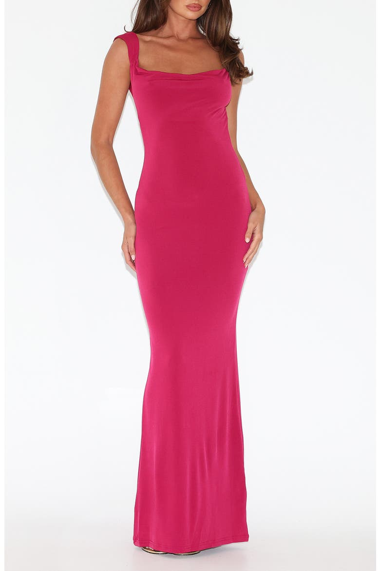 Zita Open Back Evening Dress, Main, color, SALSA RED