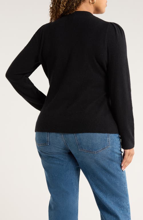 Caslonr Caslon(r) Pointelle Detail Crewneck Sweater In Black