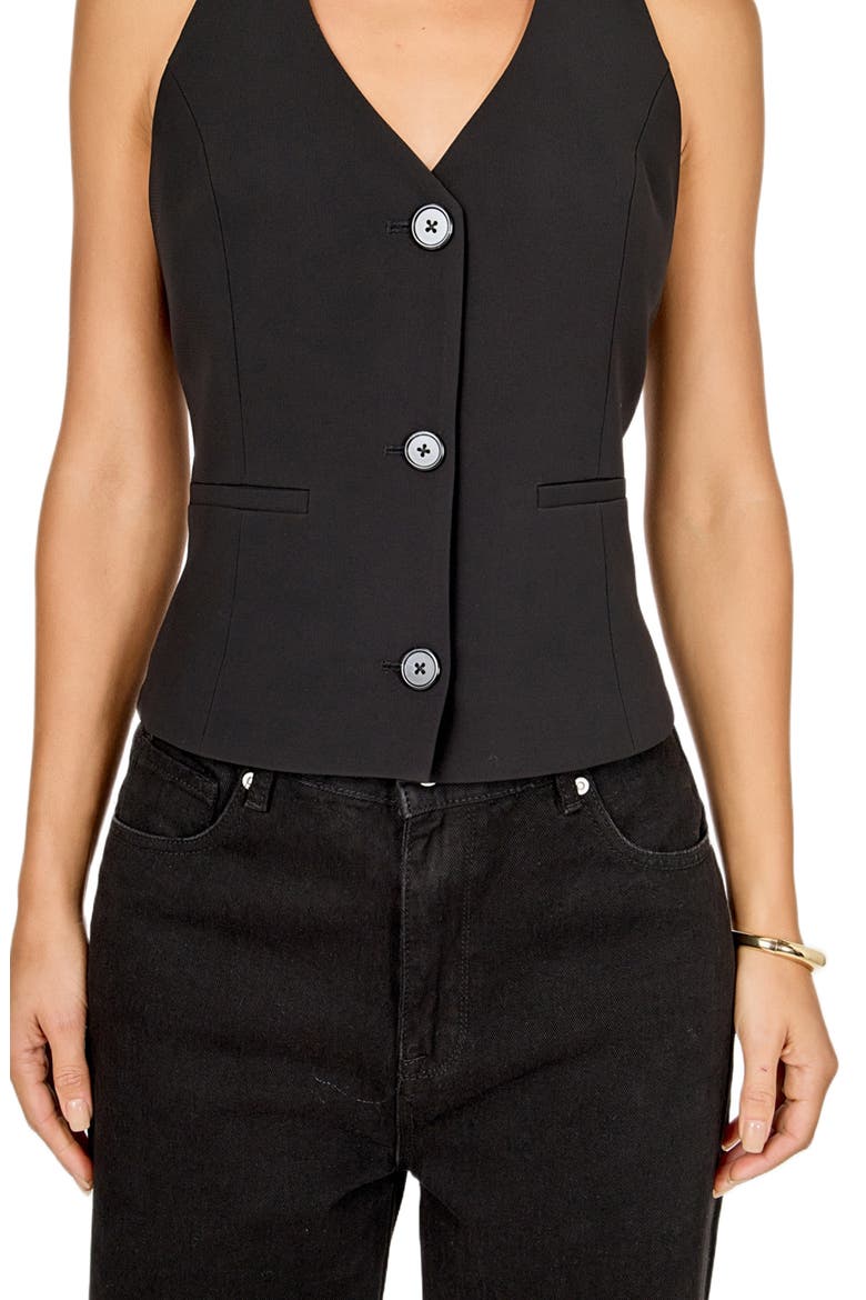 Halter Vest, Alternate, color, BLACK