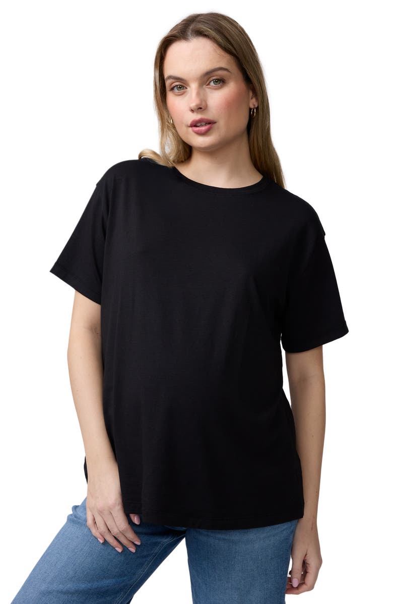 Ingrid & Isabel Short Sleeve Relaxed Tee, Alternate, color, Black