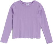 Splendid Kids' Pointelle Rib Long Sleeve Top