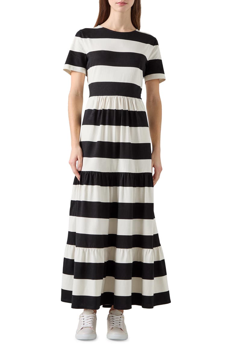 Leigh Stripe Maxi Dress, Main, color, BLACK MULTI