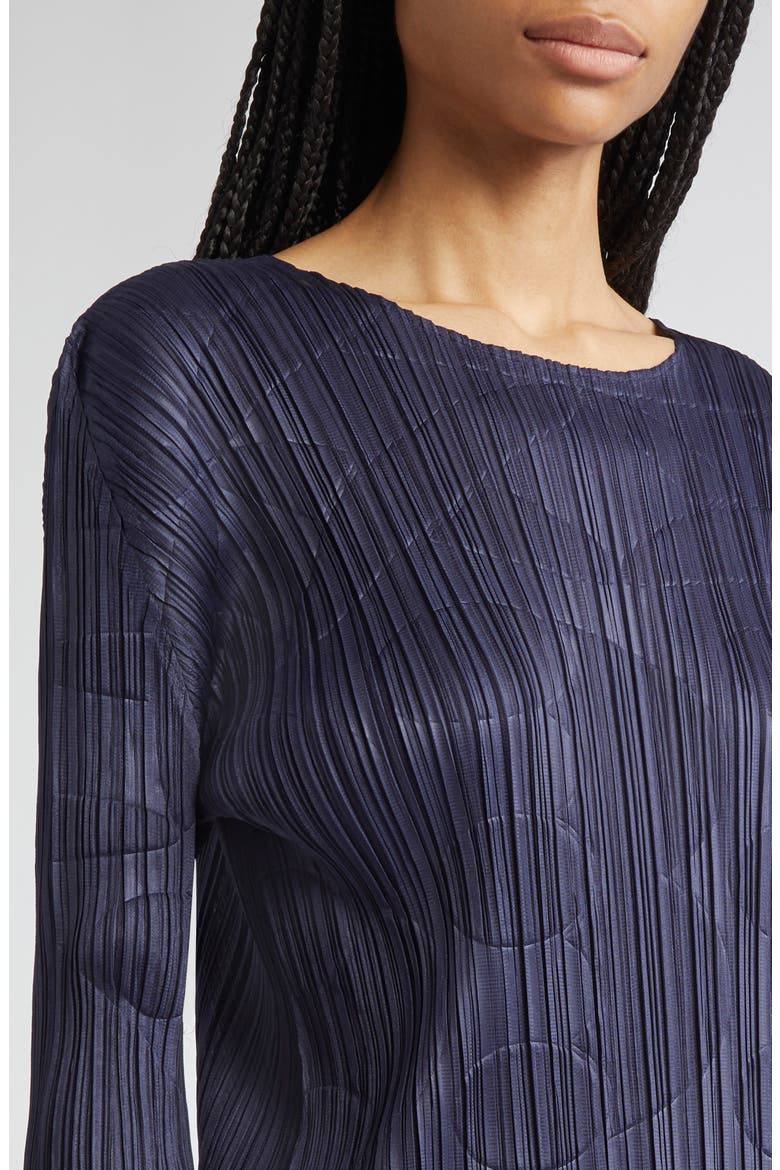 Tune Pleated Longline Top, Alternate, color, NAVY