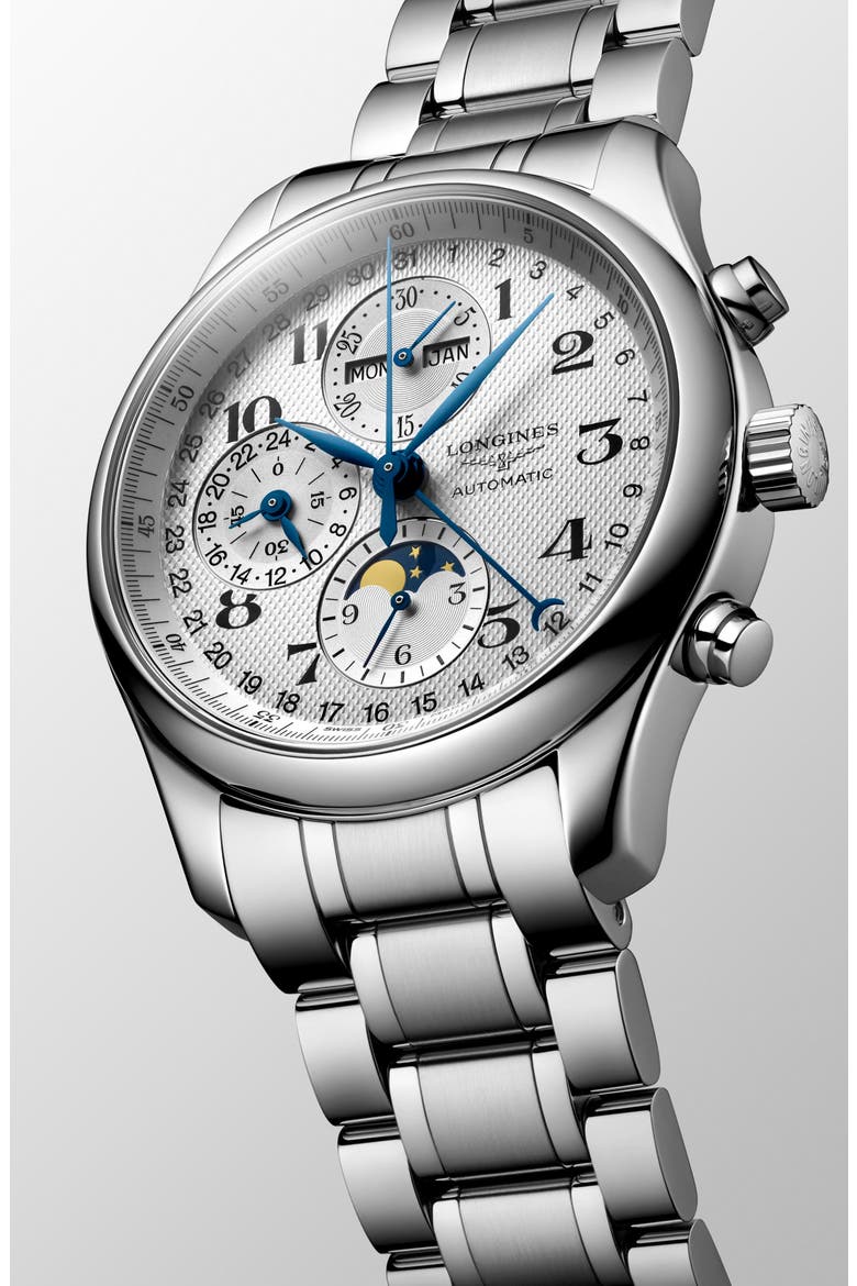 Master Collection Chronograph Bracelet Watch, 42mm, Alternate, color, SILVER