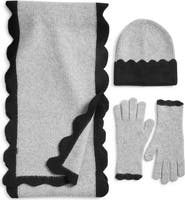 Treasure & Bond Scalloped Scarf, Beanie & Gloves Set