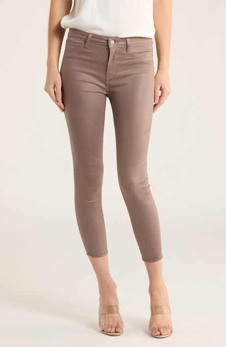 L'AGENCE Margot Coated Crop High Waist Skinny Jeans