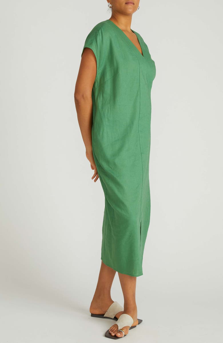 Universal Standard Cabana Linen Blend Caftan Dress, Alternate, color, Custom Clover