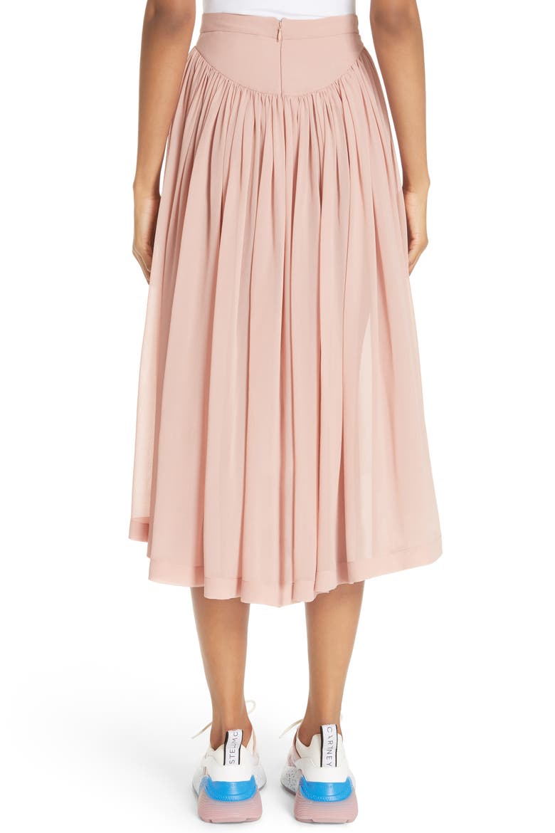 Andrea Gathered Silk Midi Skirt, Alternate, color, BRANDY ROSE