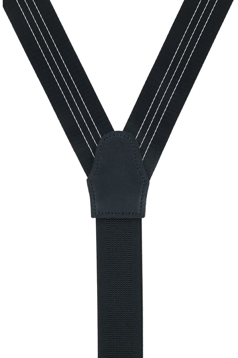 Frederick Stripe Suspenders, Alternate, color, BLACK
