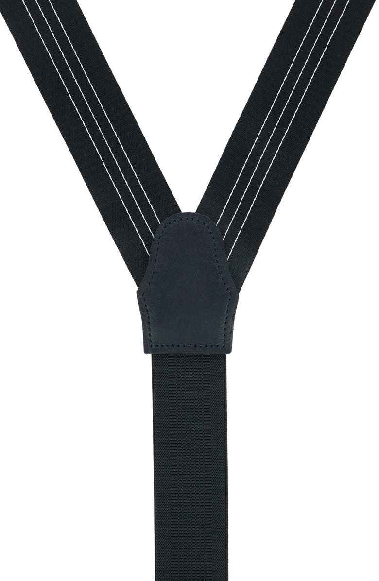 Trafalgar Frederick Stripe Suspenders, Alternate, color, Black