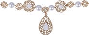 BADGLEY MISCHKA Filigree Teardrop Pendant Frontal Necklace