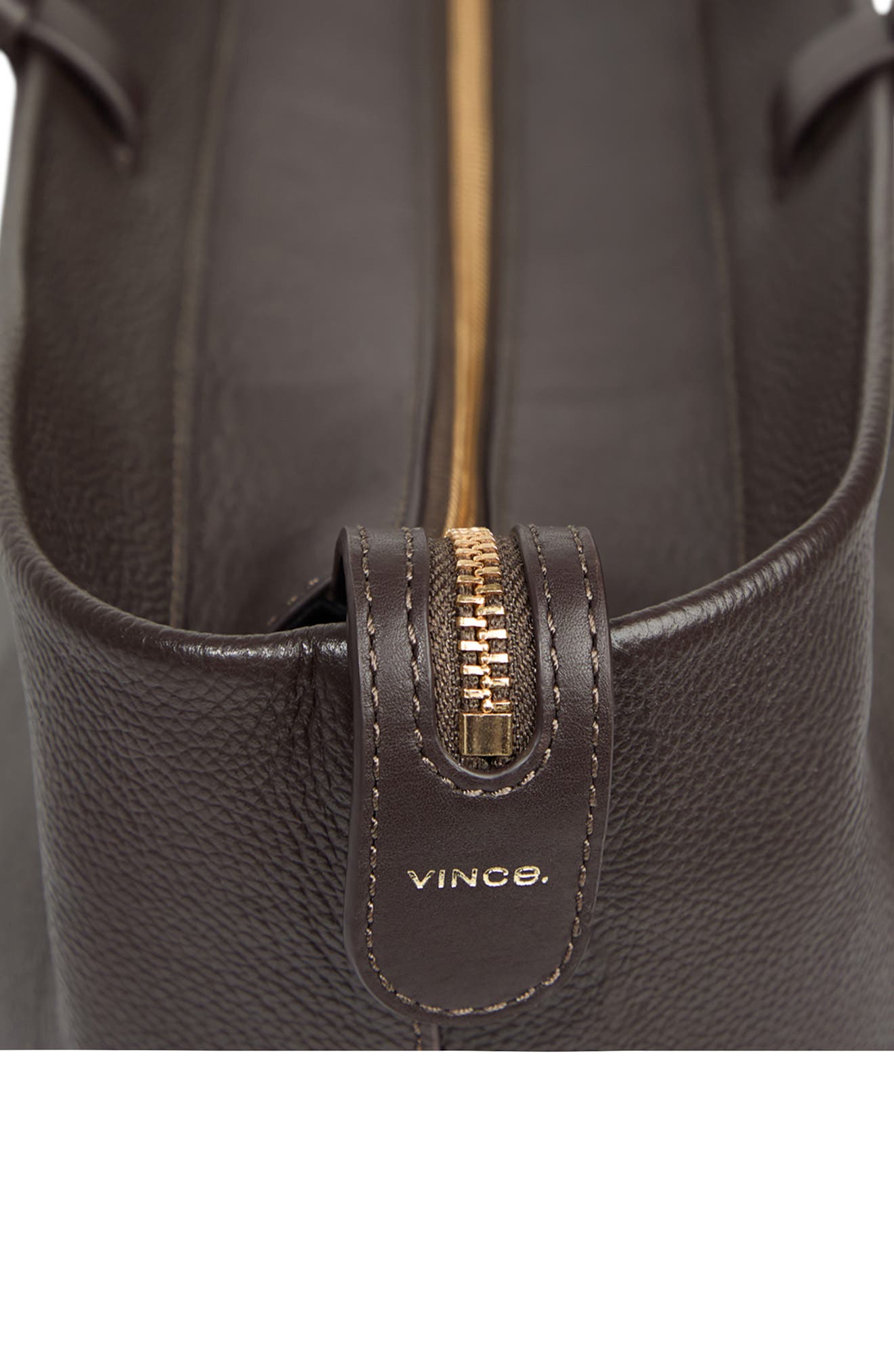 Vince Large Marin Leather Tote, Alternate, color, Cacao