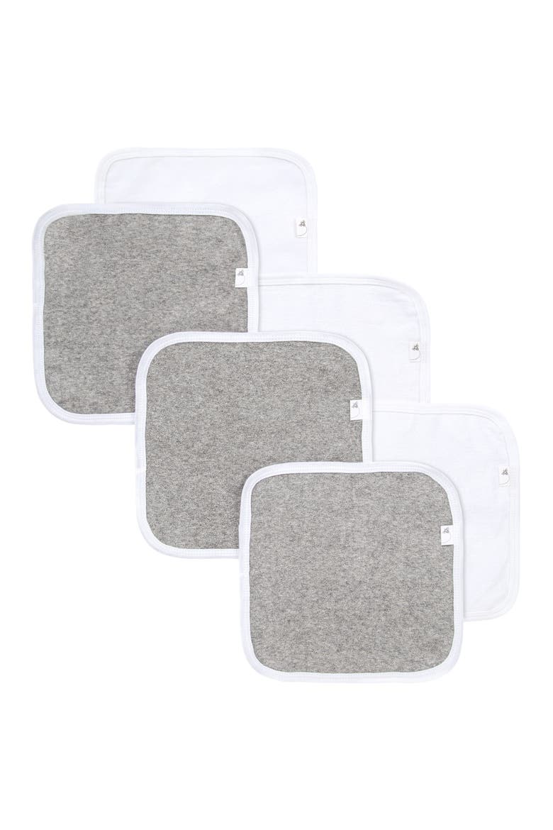 6-Pack Organic Cotton Washcloths, Main, color, HEATHER GREY