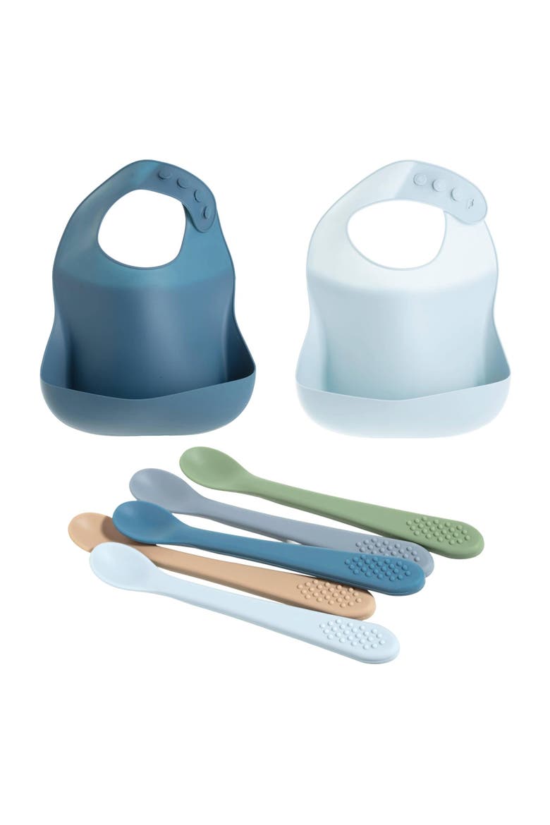 Silicone Baby Feeding Set 7 Piece, Main, color, Blue