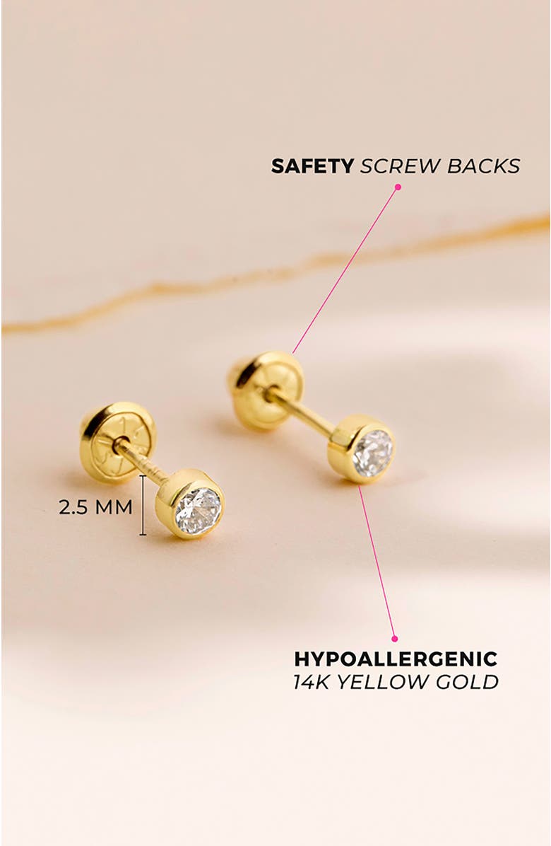 In Season Jewelry 14k Bezel Set Diamond Earrings, Alternate, color, Gold