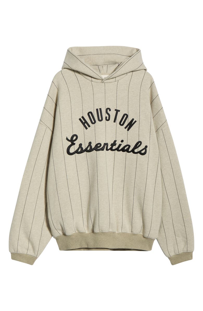 Fear of God Essentials x MLB Astros Sport Cotton Blend Graphic Hoodie, Main, color, Heather Stone/ Black Stripes