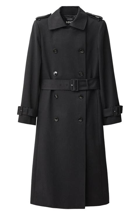 Belted Double Breasted Trench Coat