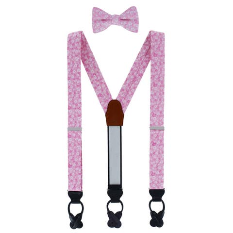 Hanami Cherry Blossom Burst Suspenders (Braces) and Bowtie Bundle