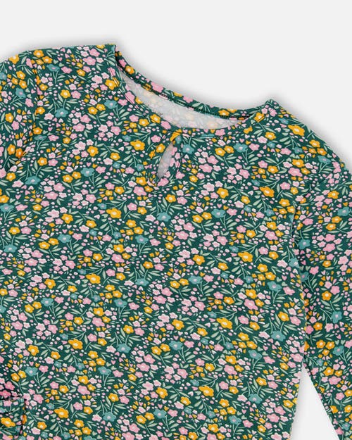 Deux Par Deux Jersey Tunic With Floral In Multi
