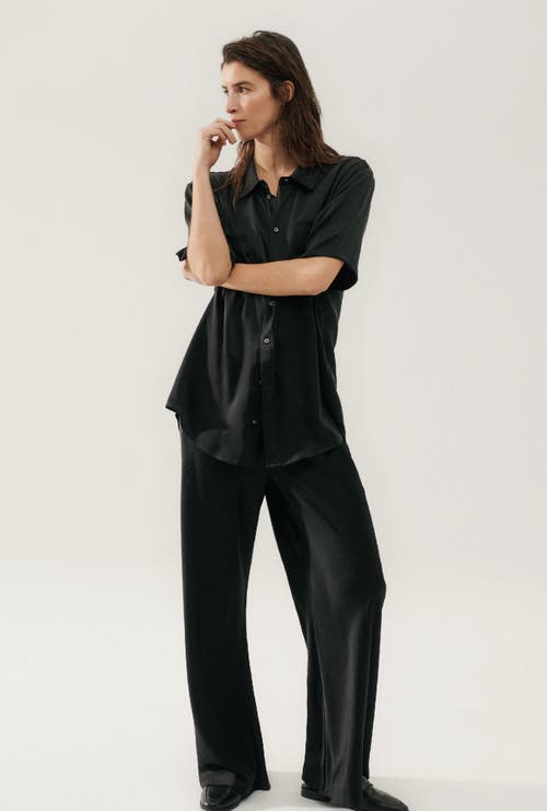 Silk Laundry Bias Cut Pants Black In Black