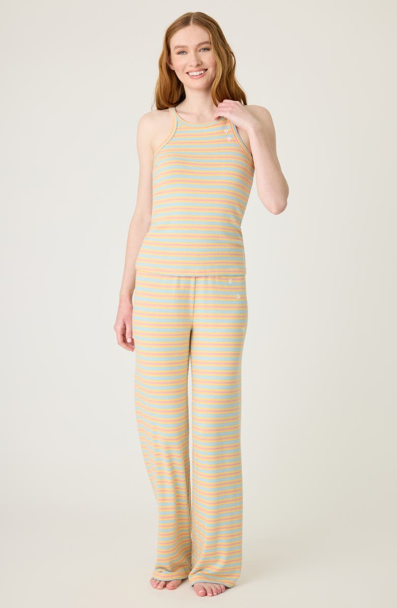 PJ Salvage Sunshine Mind Rib Tank Top, Alternate, color, Yellow Multi