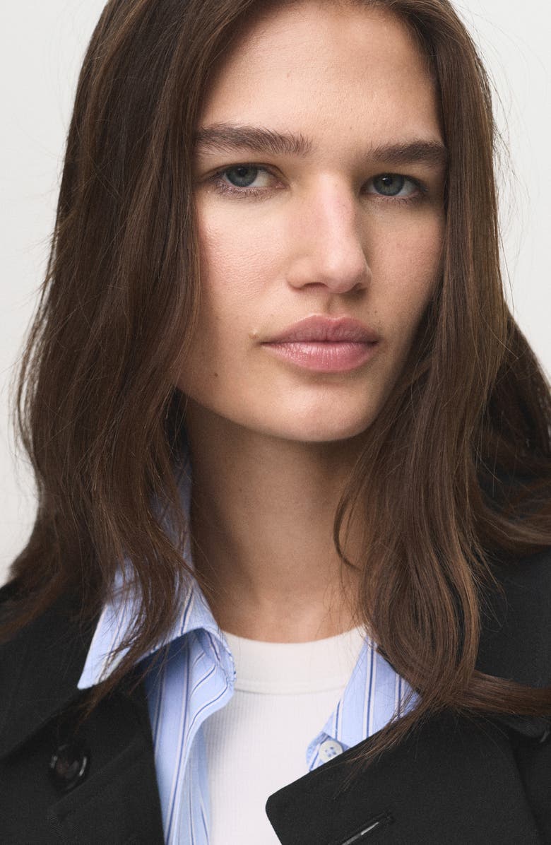 MANGO Classic Belted Trench Coat, Alternate, color, Black