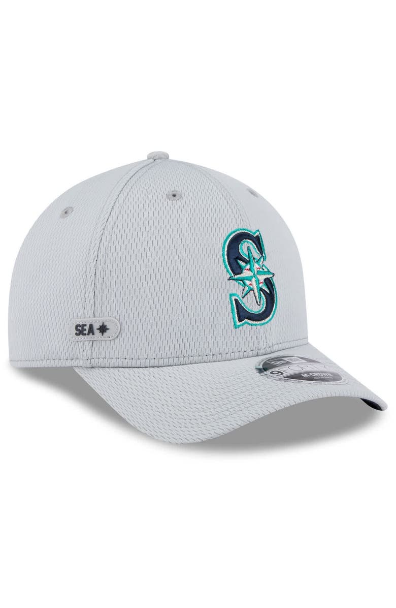 New Era Men's New Era Gray Seattle Mariners 2025 MLB Clubhouse 9FORTY M-Crown Adjustable Hat, Main, color,
