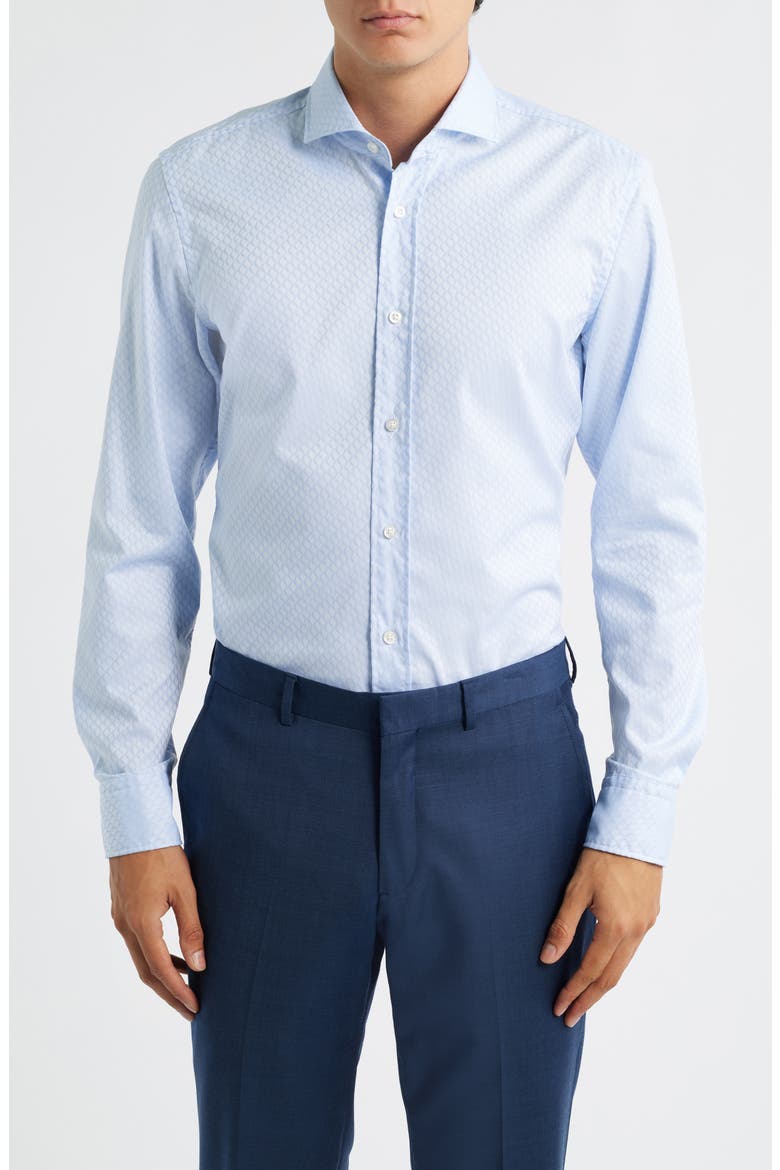 Hank Slim Fit Cotton Dress Shirt, Main, color, LIGHT/ PASTEL BLUE