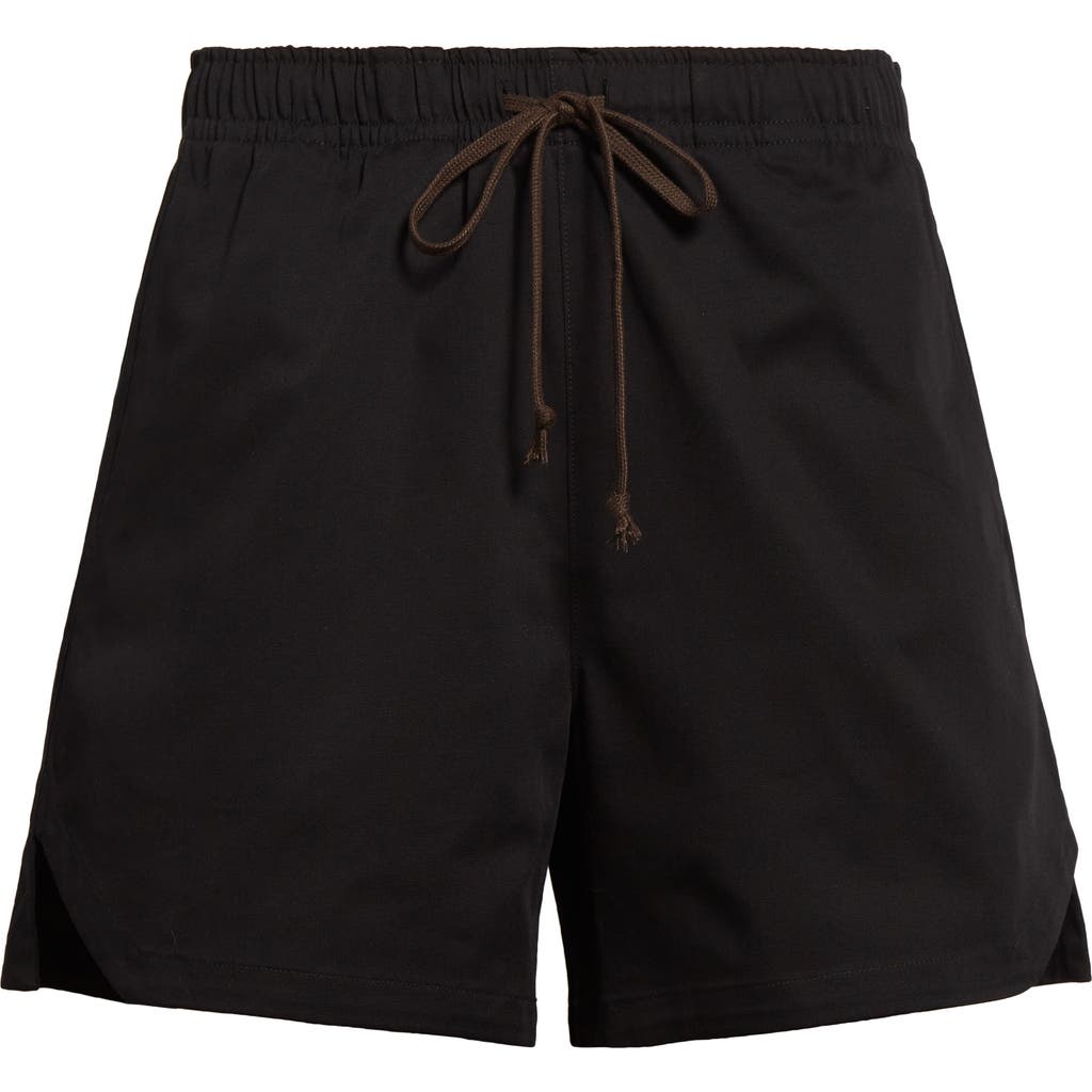 Jkeefer Rollins Stretch Cotton Gabardine Running Shorts In Black