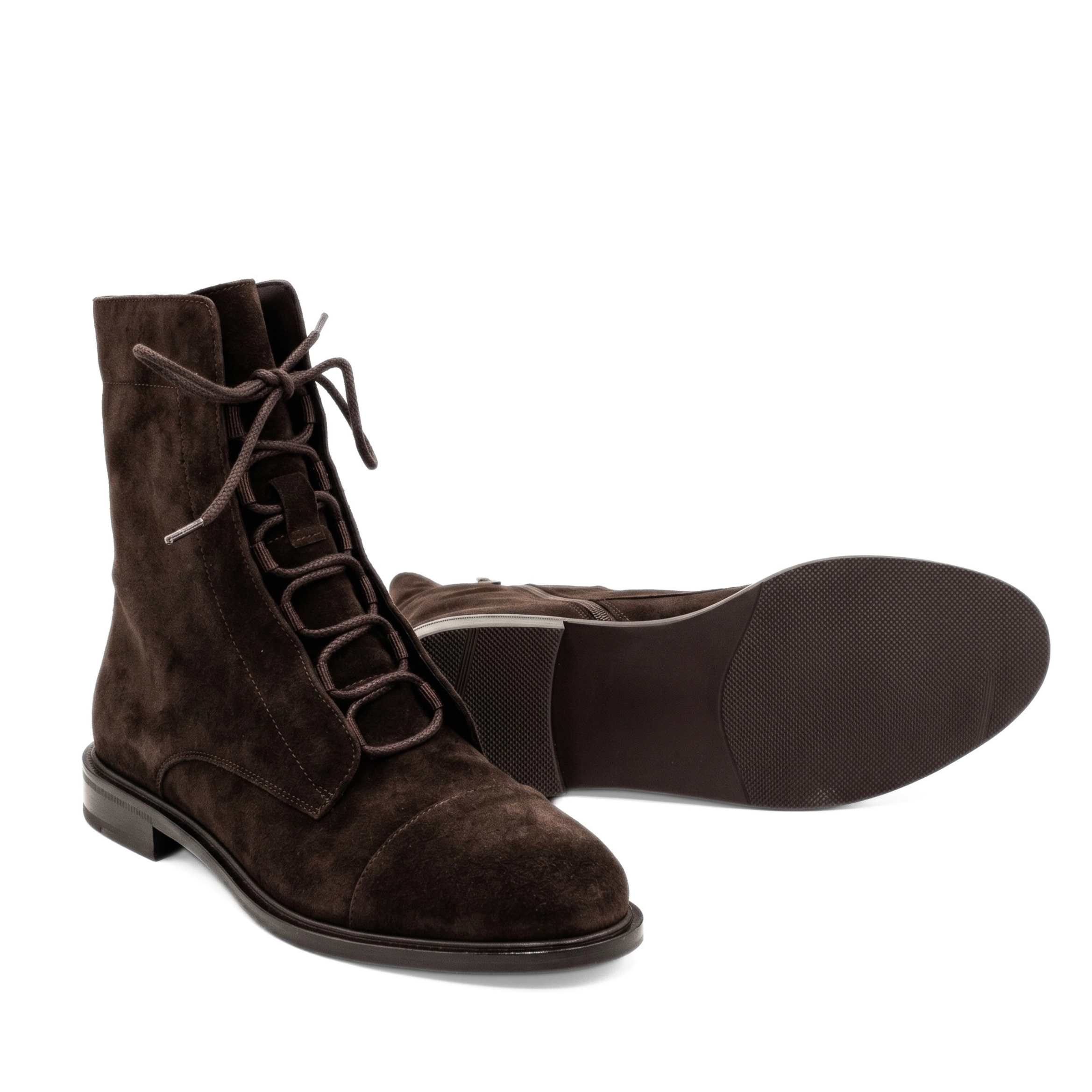 Claude Lace-Up Suede Ankle Boots, Alternate, color, Brown Suede