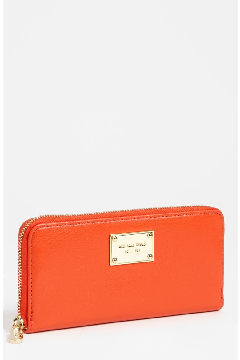 'Jet Set' Zip Around Continental Wallet, Main, color, MANDARIN
