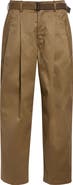 Sacai Belted Pleat Front Cotton Chinos