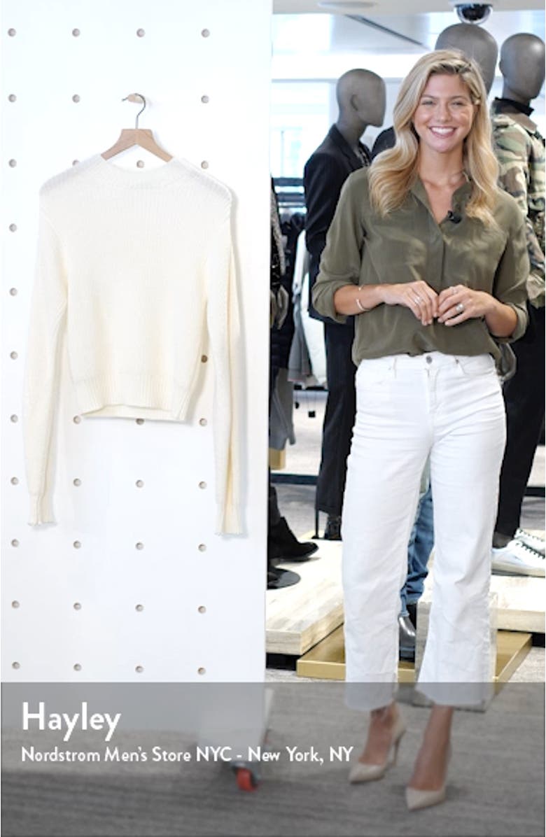 Imitation Pearl Cuff Wool Blend Sweater, sales video thumbnail