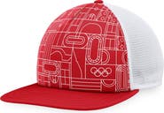FANATICS Men's Fanatics Branded Red Olympic Games Five-Panel Trucker Snapback Hat