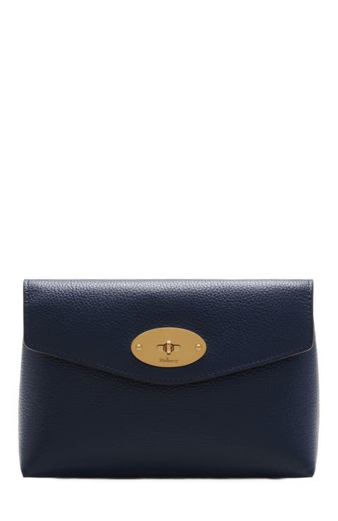 ポーチ Mulberry Beauty 'Darley' MULBERRY Classic Grain Calfskin Darley Cosmetic Pouch Pink
