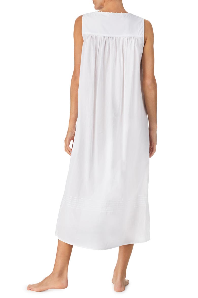 Sleeveless Cotton Ballet Nightgown, Alternate, color, WHITE