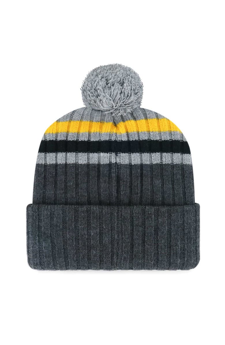 '47 Men's '47 Gray Pittsburgh Pirates Stack Cuffed Knit Hat with Pom, Alternate, color, Gray