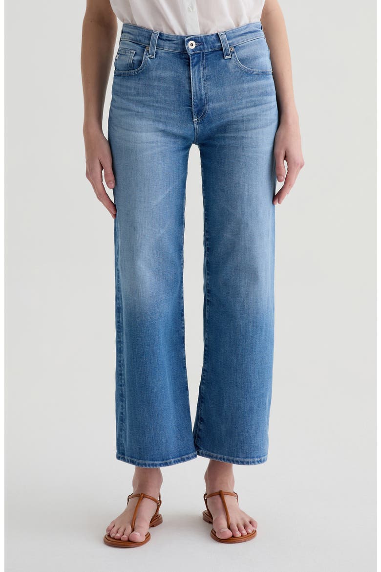 Saige High Waist Ankle Wide Leg Jeans, Main, color, OCEANIC