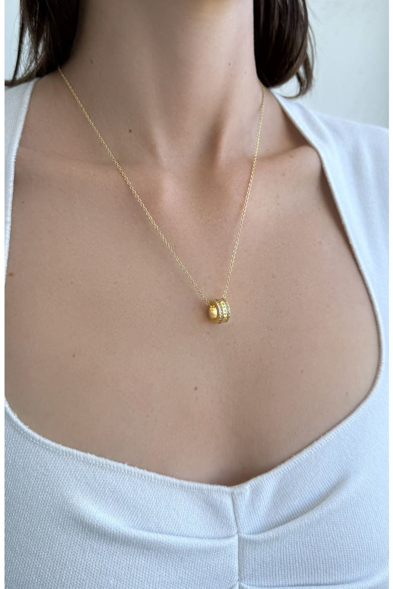 Cubic Zirconia MAMA Pendant Necklace, Alternate, color, GOLD
